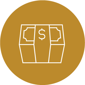 Icon showing money and budgeting