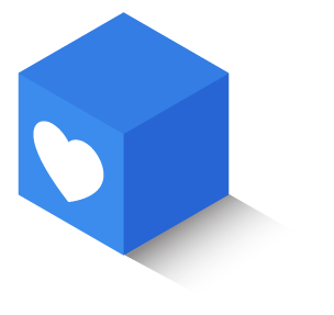 building block with heart icon
