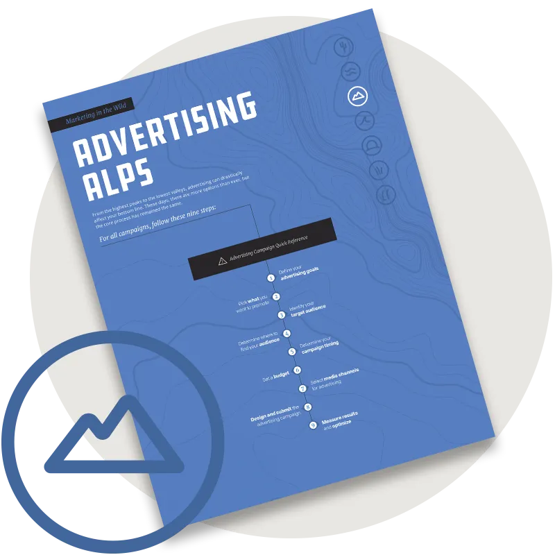 mockup of the advertising alps handout