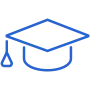 Icon of graduation hat for education