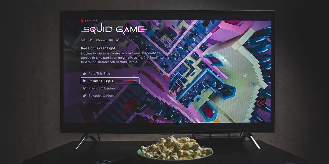 Television screen with Squid Game