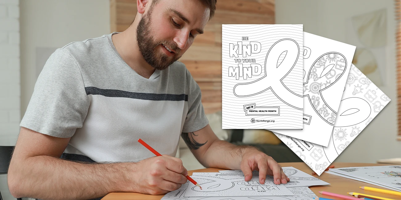 Be Kind to Your Mind campaign coloring book mockup