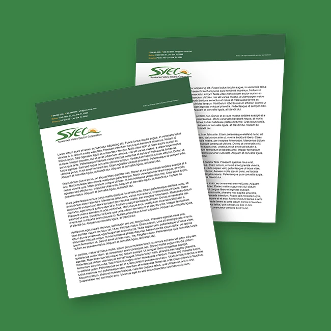 Letterhead with SVEC brand