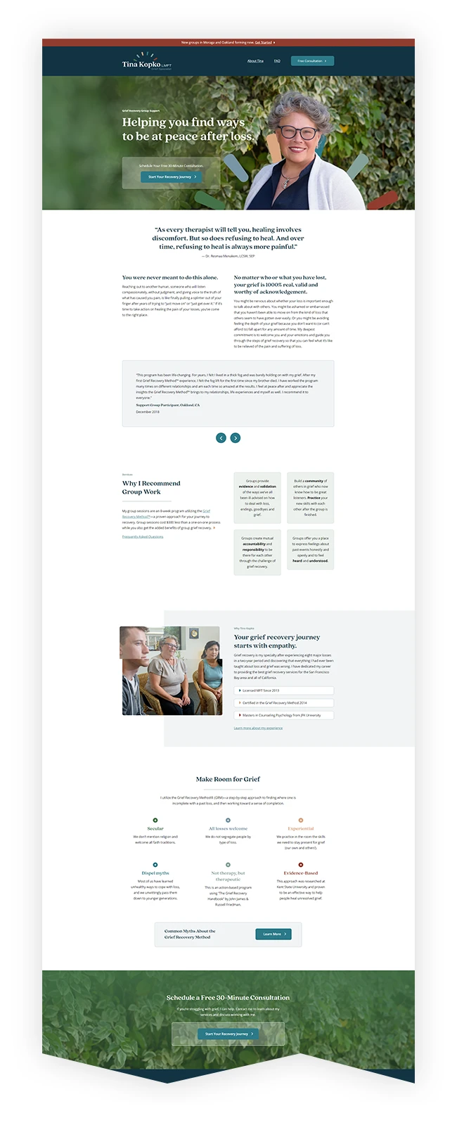 Preview of the Tina Kopko website home page