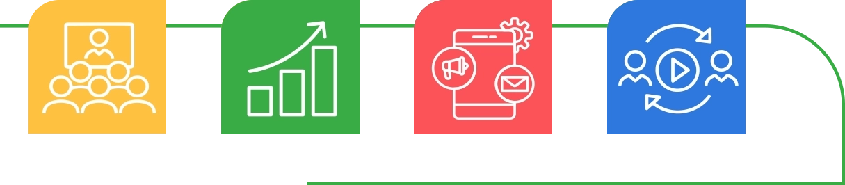 Set of four icons for marketing