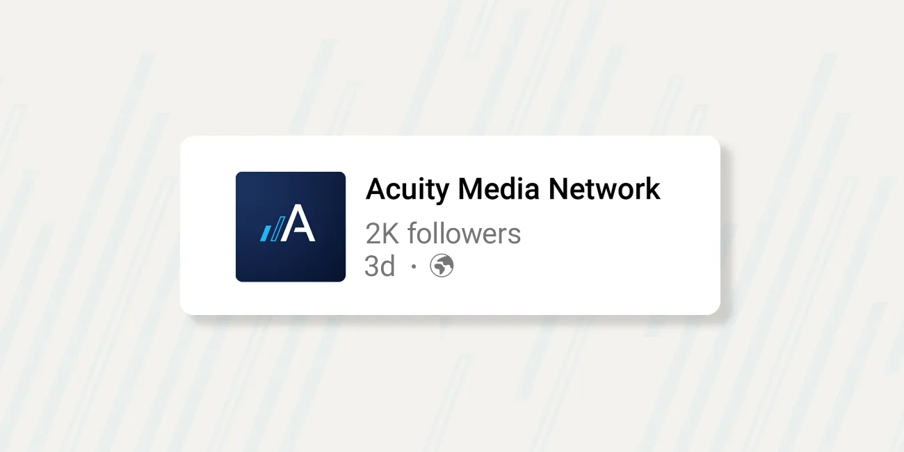 Social profile card for Acuity Media Network